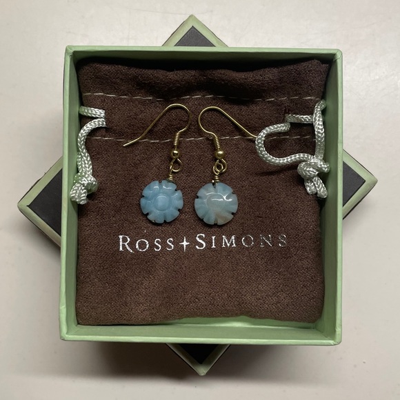 Ross-Simons Jewelry - Ross-Simons 14k Gold Jade Drop Floral Earrings